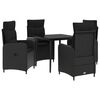 vidaXL Bank tafel set 5 pcs Zwart PE Rattan en Poeder-Coated Staal