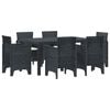 vidaXL Tuin Eetset 7 st Antraciet Polt riet