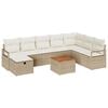 vidaXL Tuinbankenset 9 st Beige poly rattan