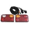 vidaXL Aanhangerlampen 2 st klassiek peertje 12 V 23x6x13 cm rood