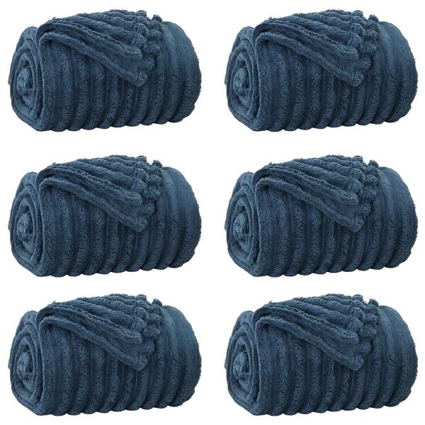 vidaXL Kleden 6 pcs Marineblauw 240 x 220 cm Fleece