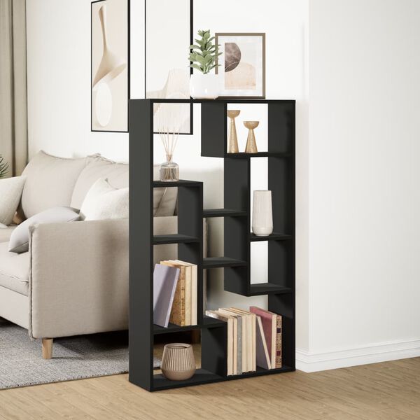 vidaXL Boekenkast 72x20x120 cm bewerkt hout zwart