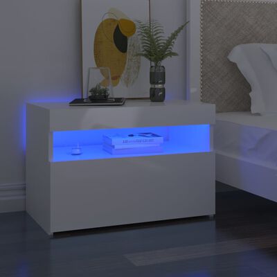 vidaXL Tv-meubel met LED-verlichting 60x35x40 cm hoogglans wit