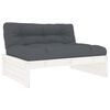 vidaXL 5-delige Loungeset met kussens massief hout wit