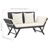 vidaXL Tuinbank met kussens 176 cm poly rattan zwart