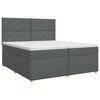 vidaXL Boxspringbed met matras Donkergrijs 200 x 200 cm Stof
