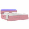 vidaXL Opbergbed met LED met matras Roze 200 x 200 cm Fluweel