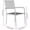 vidaXL Tuin eettafelset met kussen 5 pcs Zwart poly rattan
