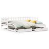 vidaXL Slaapbank met onderschuifbed/lades zonder matras 90x200 cm wit