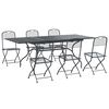 vidaXL Tuin eettafelset 7 pcs Antracietkleurig 212 x 90 x 76 cm