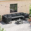 vidaXL Tuinbankenset met kussen 7 pcs Zwart Aluminium