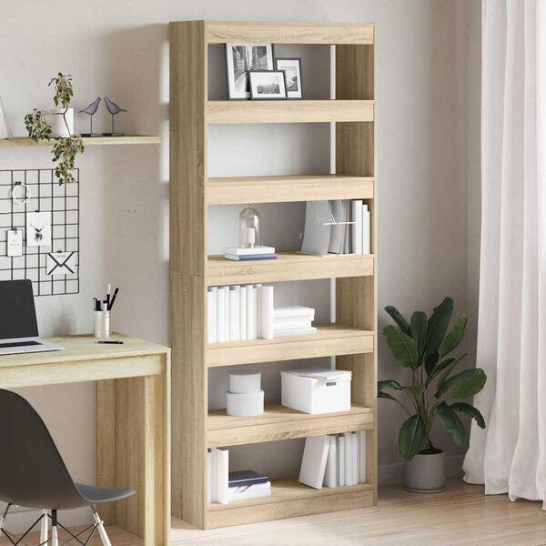 vidaXL Boekenkast met plank Sonoma Eiken 80 x 30 x 198 cm Bewerkt hout