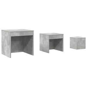 vidaXL 3-delige Tafeltjesset bewerkt hout betongrijs