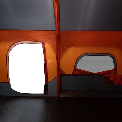 vidaXL Tent 9-persoons waterdicht snelontgrendeling grijs en oranje