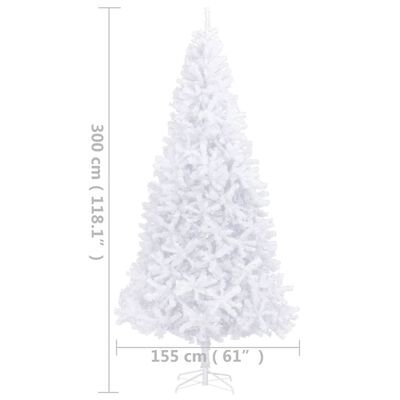 vidaXL Kunstkerstboom met verlichting 300 cm wit
