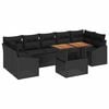 vidaXL Tuin Sofa Set 8 st Zwart Poly Rattan en Poedergecoat Staal