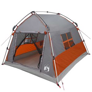 vidaXL Instant Tent Water-resistant 2-persoons Grijs en Oranje