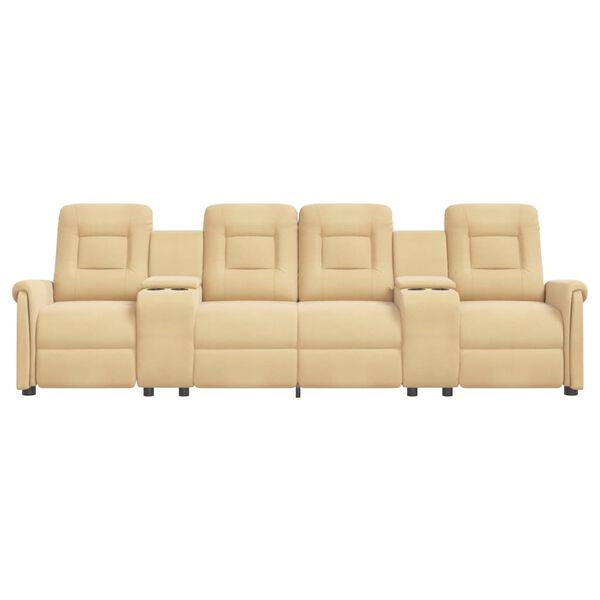 vidaXL Massagestoel 4-zits verstelbaar met bekerhouder cr&egrave;mekleurig