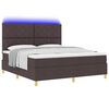vidaXL LED Box Spring Bed met matras Donkerbruin 180 x 200 cm Stof