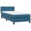 vidaXL Boxspring met matras fluweel donkerblauw 80x220 cm
