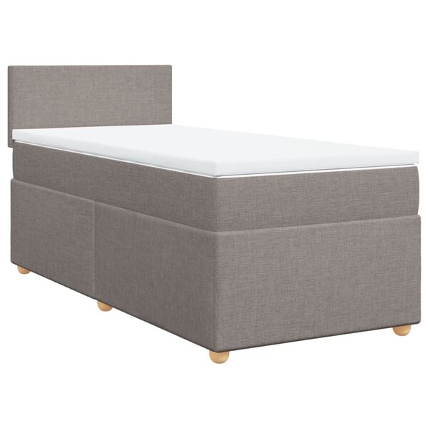 vidaXL Boxspring met matras stof taupe 90x190 cm