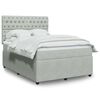 vidaXL Boxspring met matras fluweel lichtgrijs 160x200 cm
