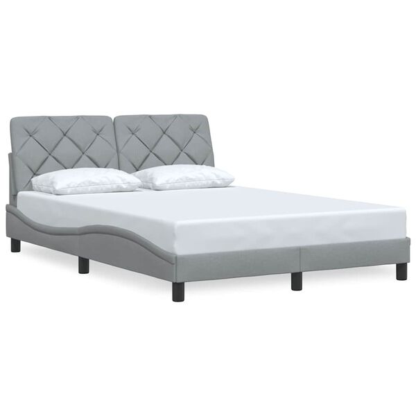 vidaXL Bedframe zonder matras stof lichtgrijs 140x200 cm