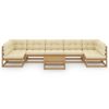 vidaXL 8-delige Loungeset met kussens massief grenenhout honingbruin