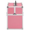 vidaXL Make-up koffer 38x23x34 cm aluminium roze