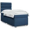 vidaXL Boxspring met matras stof blauw 100x200 cm