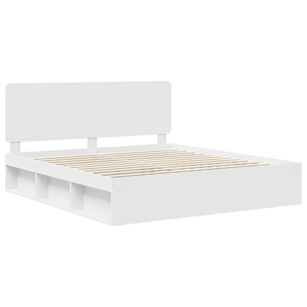 vidaXL Bedframe met hoofdeinde Wit 180 x 200 cm Massief grenenhout
