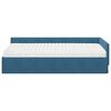 vidaXL Hoekbedframe met Matras Anders 2 pcs Blauw Fluweel
