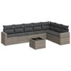 vidaXL 8-delige Loungeset met kussens poly rattan grijs