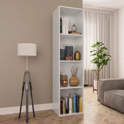 vidaXL Boekenkast/tv-meubel 36x30x143 cm bewerkt hout hoogglans wit