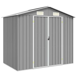 vidaXL Tuinschuur 205x129x183 cm gegalvaniseerd staal grijs