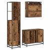 vidaXL Badkamermeubelset met lade 3 pcs Oud Hout Bewerkt hout