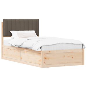vidaXL Bedframe met Gevoerd Hoofdgedeelte Taupe 100 x 200 cm