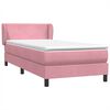 vidaXL Boxspring met matras fluweel roze 80x220 cm