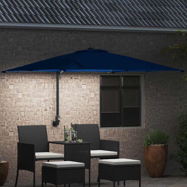 vidaXL Tuinparasol Azurblauw 248,5 x 247,5 x 160 cm Polyester en staal
