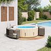 vidaXL Hottub-ombouw poly rattan massief acaciahout grijs