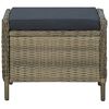 vidaXL 3-delige Loungeset met kussens poly rattan bruin