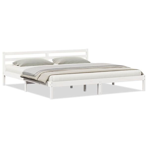 vidaXL Bedframe Wit 208.6 x 157.6 x 69.4 cm Massief grenenhout