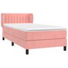 vidaXL Boxspring met matras fluweel roze 100x200 cm