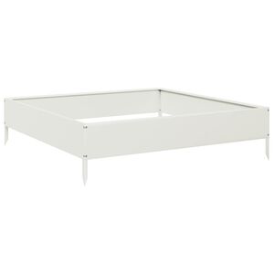 vidaXL Plantenbak verhoogd 100x100x26 cm staal wit