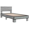 vidaXL Bedframe bewerkt hout en metaal grijs sonoma eiken 90x200 cm
