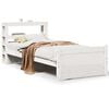 vidaXL Bedframe met hoofdbord massief grenenhout wit 75x190 cm