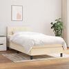 vidaXL Boxspring met matras stof cr&egrave;mekleurig 90x190 cm