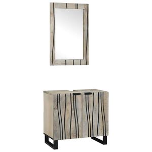 vidaXL Badkamerkastenset 2 st Wit Massief Mango Hout