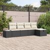vidaXL Tuinbankenset met kussen 5 pcs poly rattan