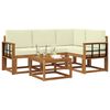 vidaXL Buiten bankenset met kussen 5 pcs Natuurlijk en Cr&egrave;me